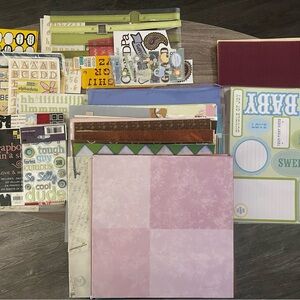 Assorted Scrapbooking Paper and Stickers Set